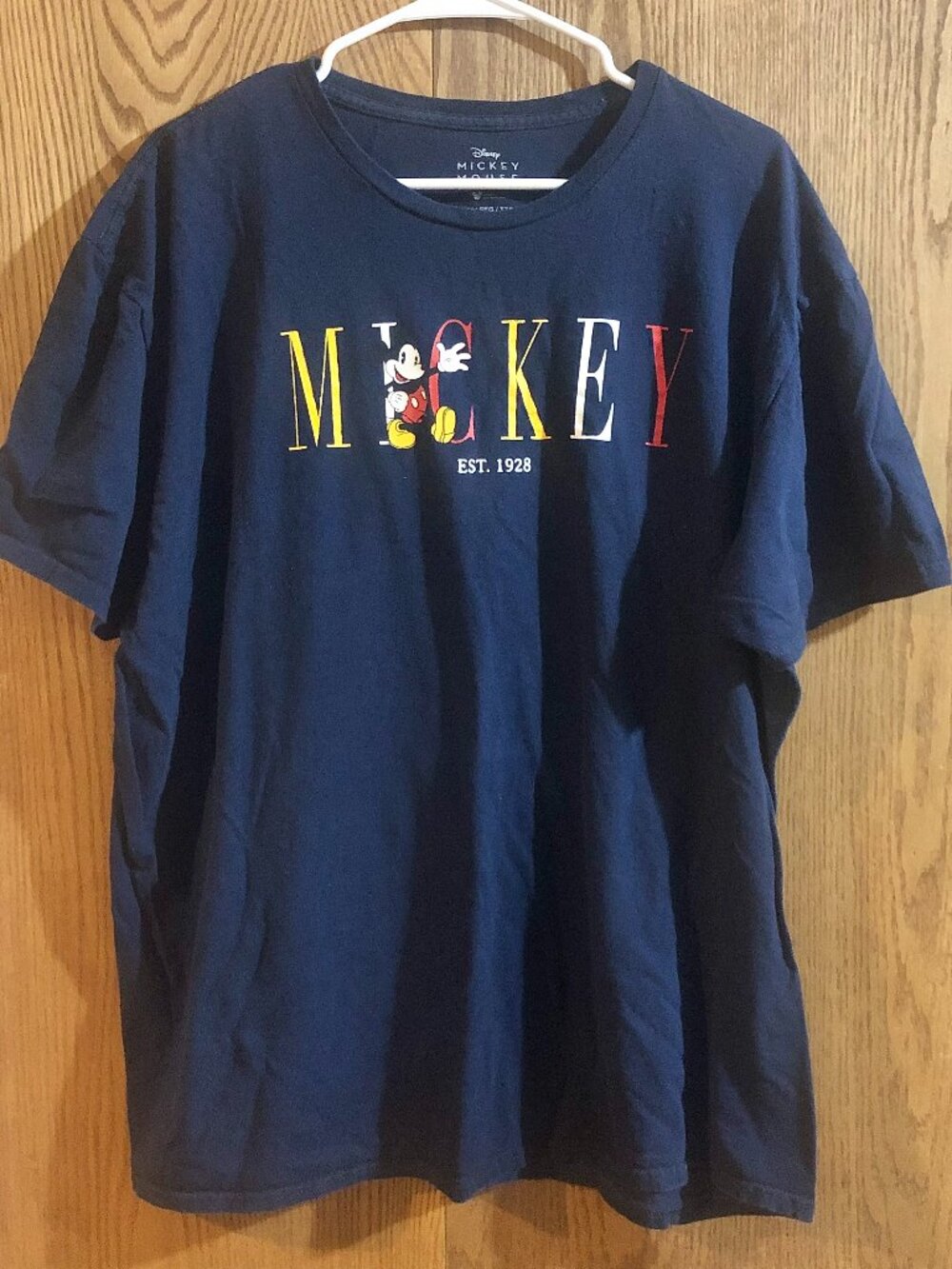 Disney Mickey Mouse T-Shirt Womens 2X Navy Blue EST. 1928 Graphic Tee